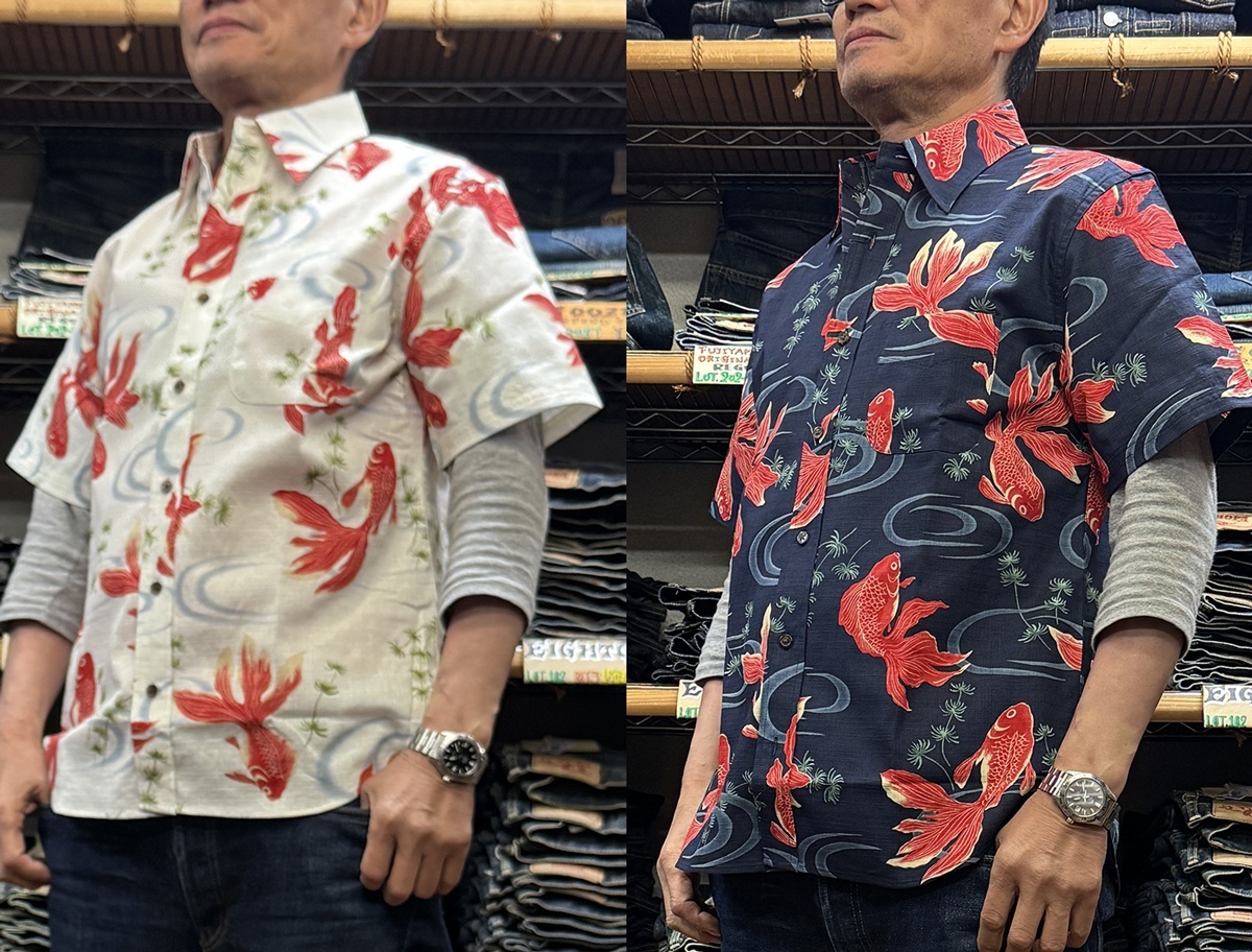 画像: 衣櫻“金魚”柄半袖レギュラーカラーシャツ2025年夏モデルSA-1695 準備09_SA_1695