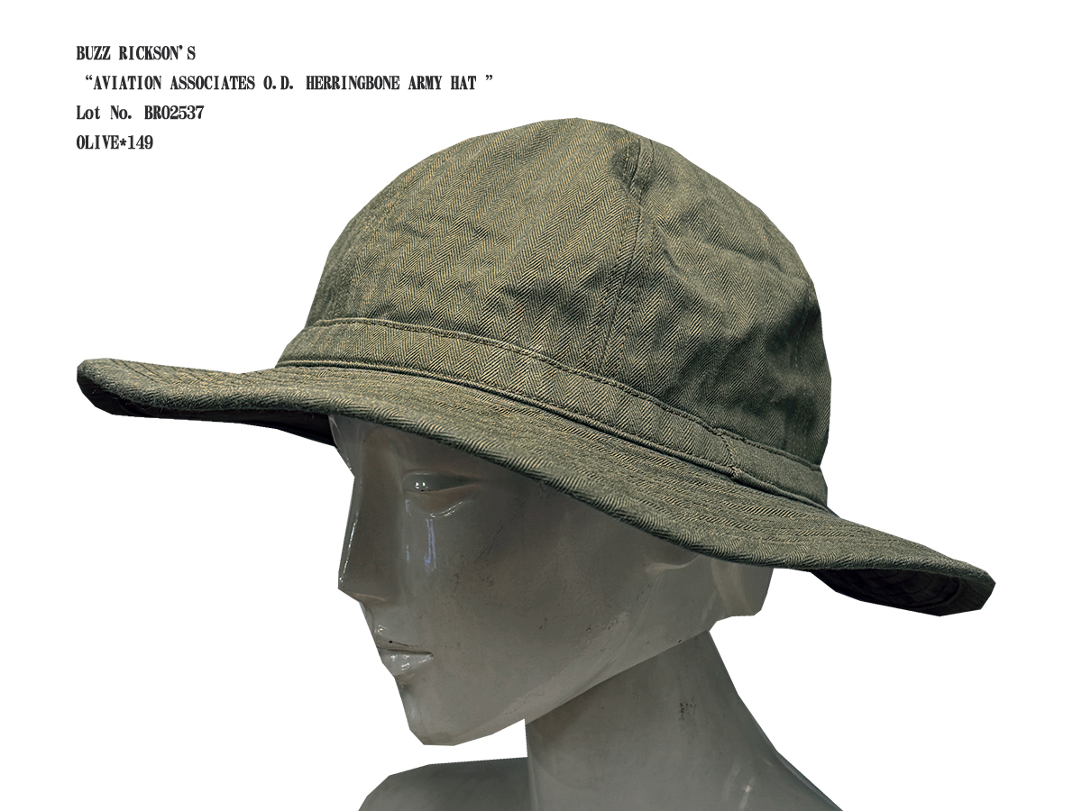 画像: BUZZ RICKSON'S “AVIATION ASSOCIATES O.D. HERRINGBONE ARMY HAT ” BR02537 7/1