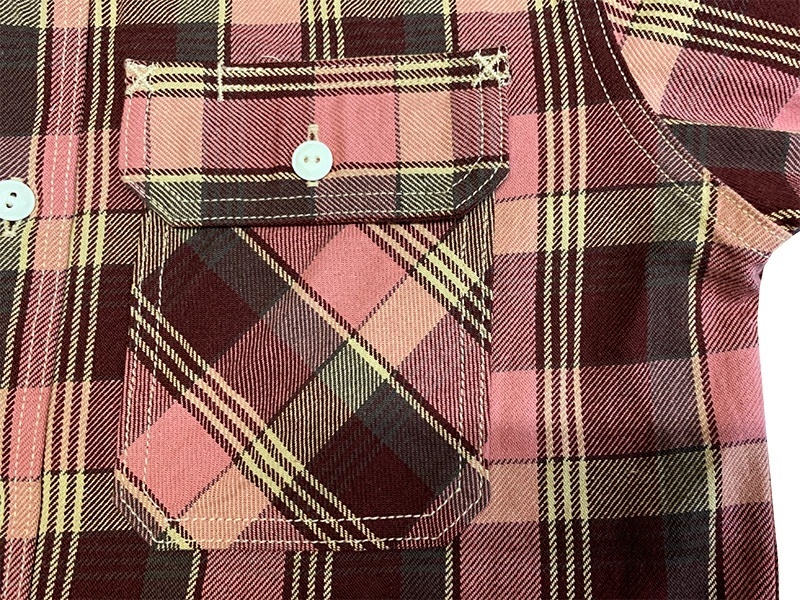 画像4: Eight-G（エイトＧ） “11oz.HEAVY FLANNEL　MADRAS CHECK WORK SHIRTS” 2024年生産タイプ 8LS-71-24AW