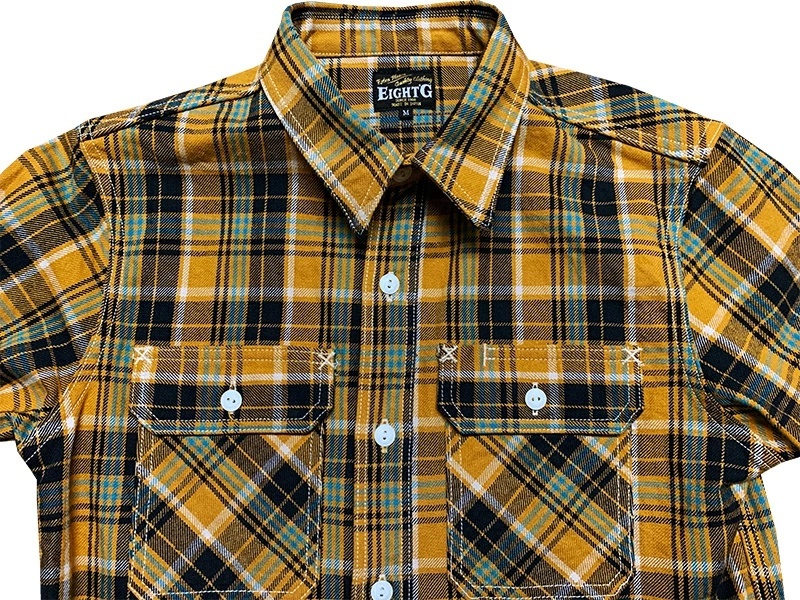 画像14: Eight-G（エイトＧ） “11oz.HEAVY FLANNEL　MADRAS CHECK WORK SHIRTS” 2024年生産タイプ 8LS-71-24AW