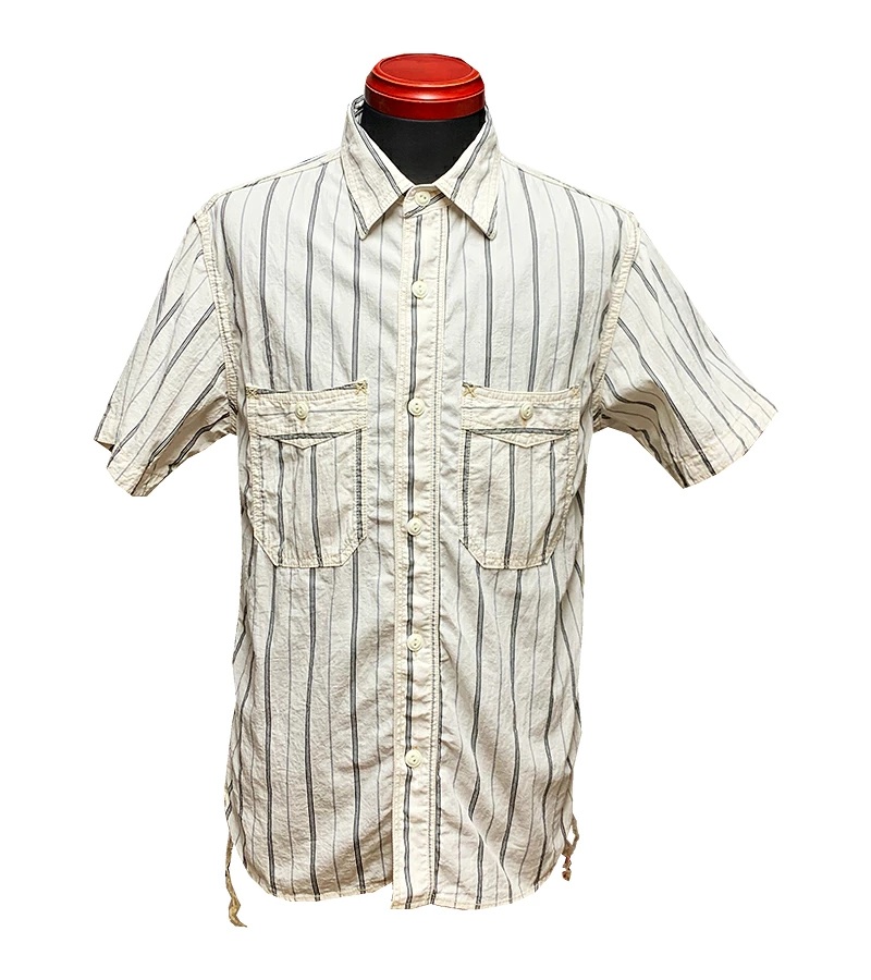 画像8: Eight-G（エイトＧ）“4oz COTTON LINEN STRIPE WORK SHIRT” 2022年生産タイプ 8SS-33-22SS