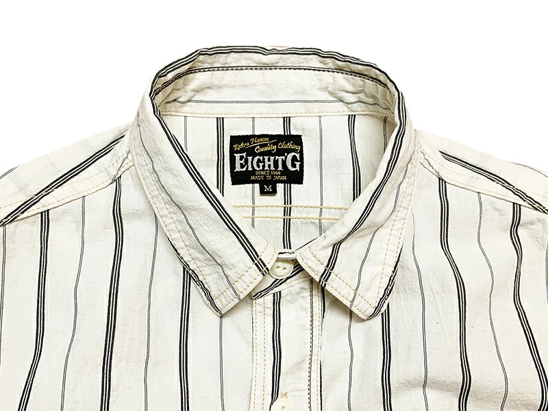 画像10: Eight-G（エイトＧ）“4oz COTTON LINEN STRIPE WORK SHIRT” 2022年生産タイプ 8SS-33-22SS