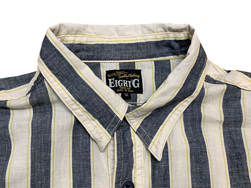 画像14: Eight-G（エイトＧ） “ 3oz COTTON LINEN STRIPE WORK SHIRT” 202年生産タイプ 8LS-59-22SS