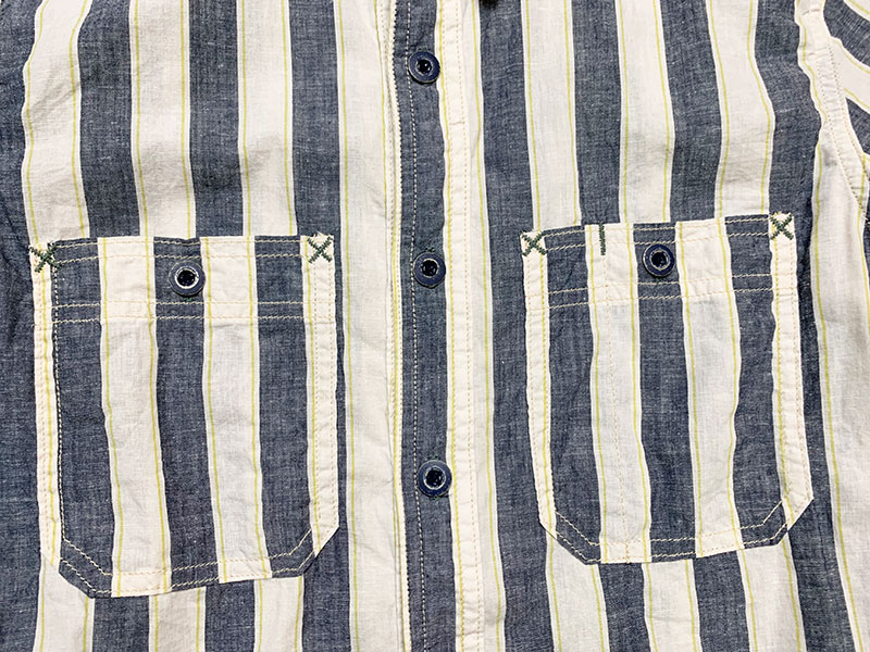画像15: Eight-G（エイトＧ） “ 3oz COTTON LINEN STRIPE WORK SHIRT” 202年生産タイプ 8LS-59-22SS