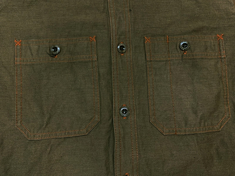 画像5: Eight-G（エイトＧ） "11oz.SULFUR　DYEING BACK SATIN WORK SHIRT" 2022年生産タイプ 8LS-62-22AW