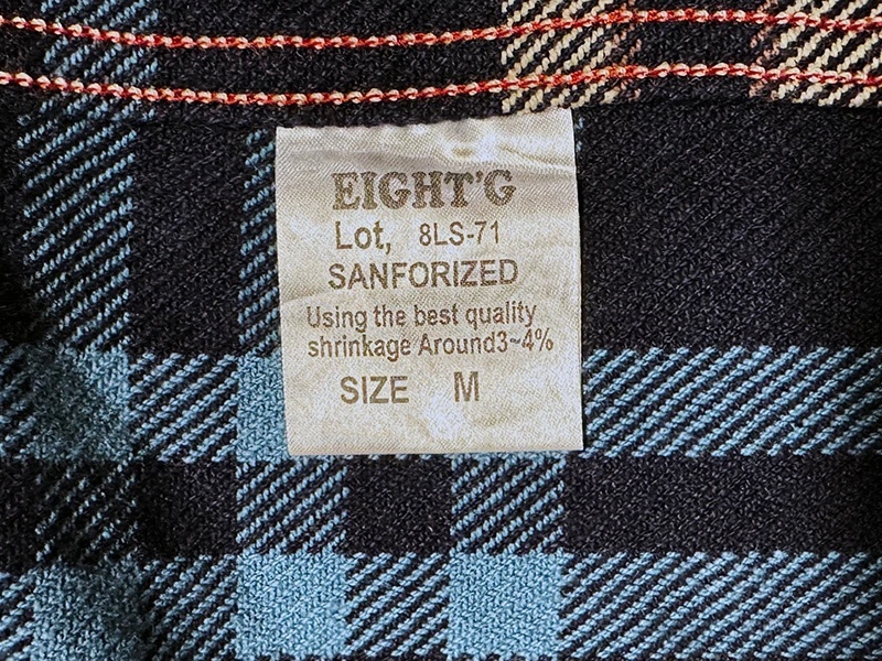 画像10: Eight-G（エイトＧ） “11oz.HEAVY FLANNEL　MADRAS CHECK WORK SHIRTS” 2024年生産タイプ 8LS-71-24AW