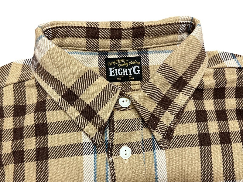 画像14: Eight-G（エイトＧ） “11oz.HEAVY FLANNEL　MADRAS CHECK WORK SHIRTS” 2024年生産タイプ 8LS-71-24AW