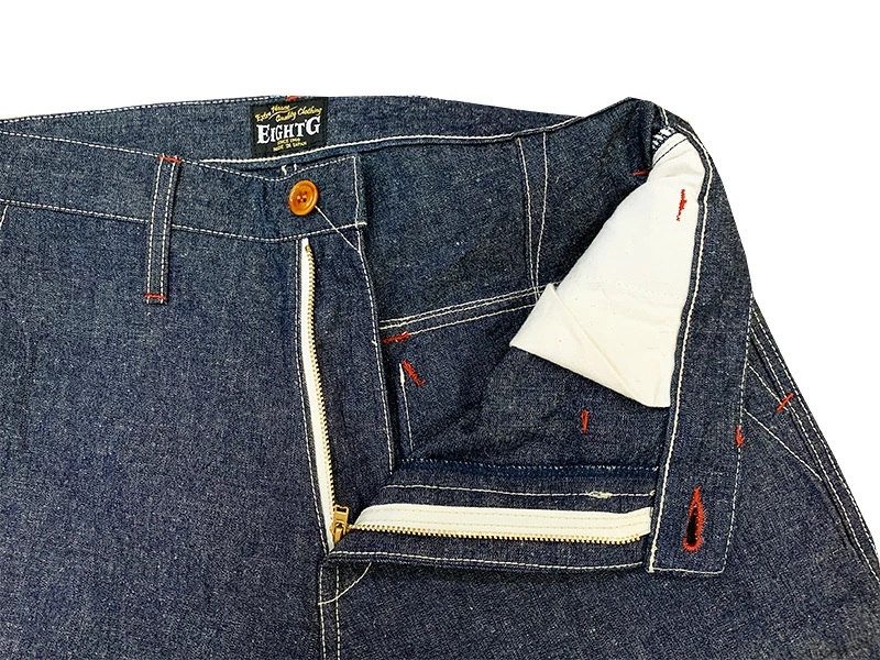 画像4: Eight-G（エイトＧ）“インディゴ&クレイジーパターン・ショートパンツ”NO．8SP-10 2019年生産タイプ 8SP-10-19SS 当店水洗い＆自然乾燥
